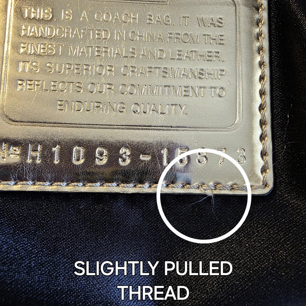 Coach Poppy Ski Bunny Black/White Limited Rare Quilted Glam Tote Y2K - Picture 8 of 9